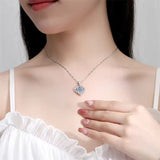 NECKLACE HEART BLUE COLOUR
