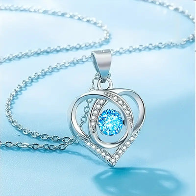 NECKLACE HEART BLUE COLOUR