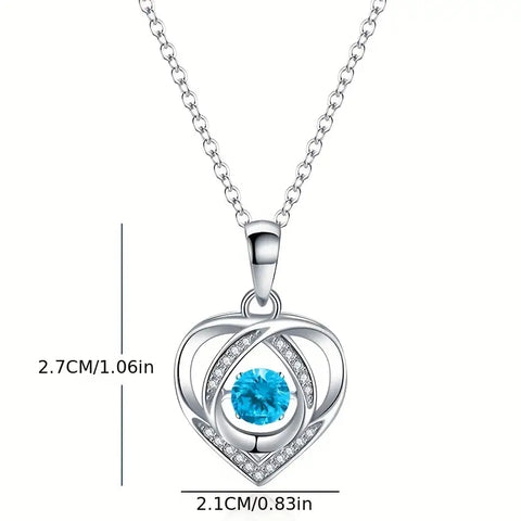 NECKLACE HEART BLUE COLOUR