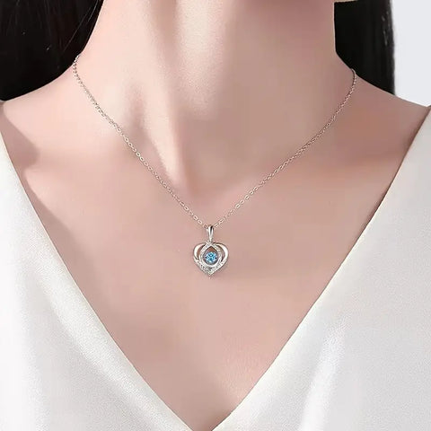 NECKLACE HEART BLUE COLOUR