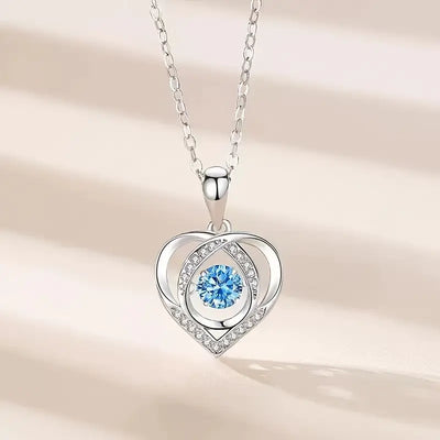 NECKLACE HEART BLUE COLOUR