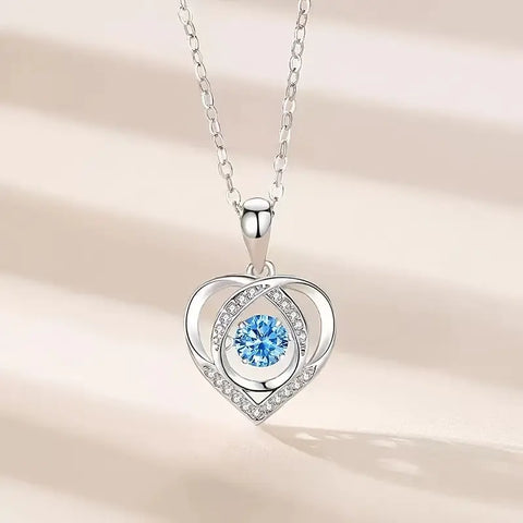 NECKLACE HEART BLUE COLOUR